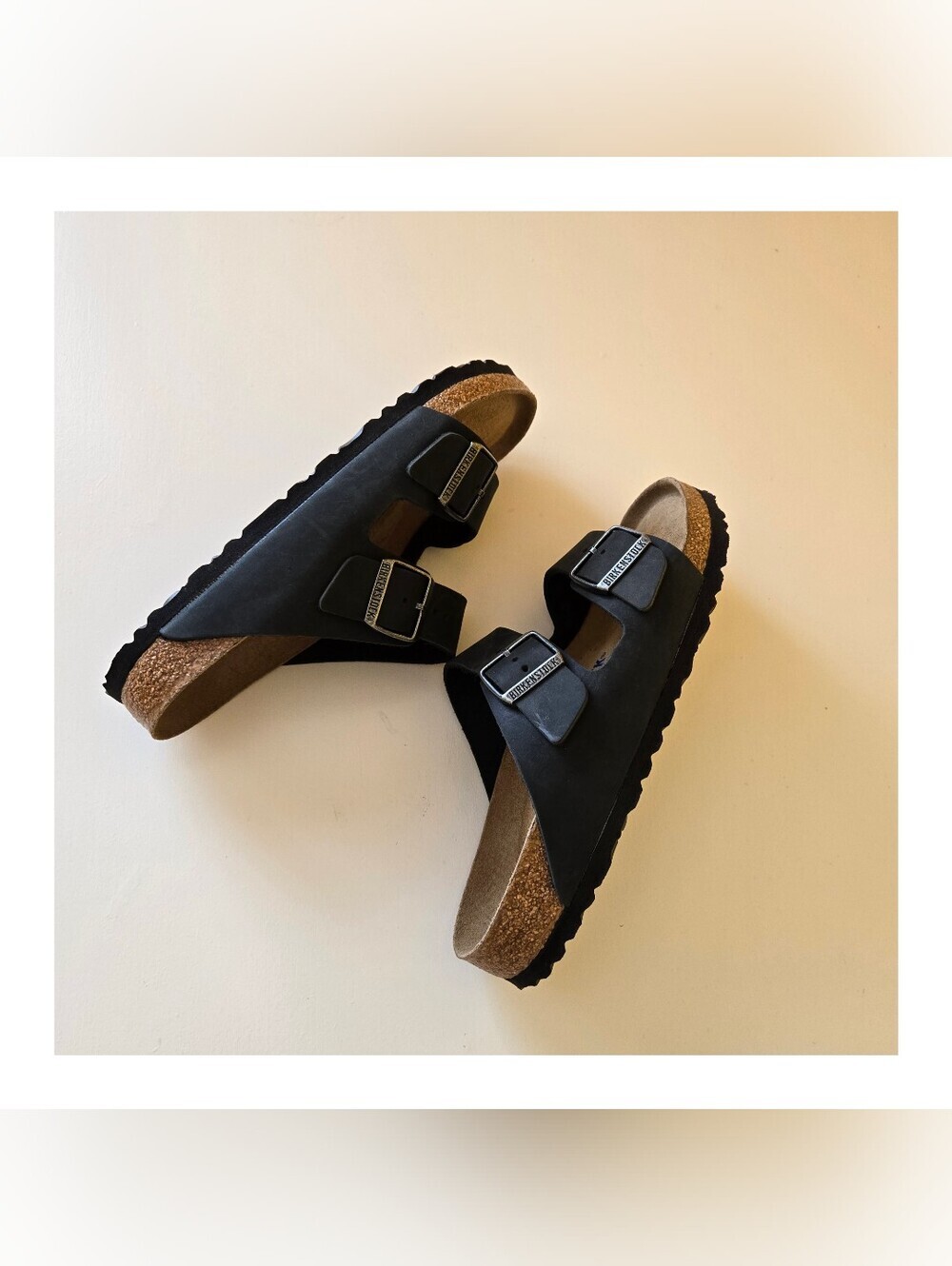 Birkenstock Arizona Soft Footbed Sandal Oiled Black Nubuck Leather Size L9 / M7 - Picture 7 of 12